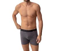 DANISH ENDURANCE Merino Wool Boxers, Odour Resistant, Anti Chafing Hiking Boxers, Optional Fly, 1 or 2 Pack, Grey Melange, XXL