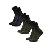 DANISH ENDURANCE Merino Wool Hiking Socks with Light Cushioning, for Men & Women, Unisex, 3 or 5-Pack, Multicolour (1xBlack, 2xOlive Green), 39-42