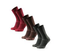 DANISH ENDURANCE Merino Wool Hiking & Walking Socks 3 packs, for Men Women Children, Trekking (Multicolor: Brown, Red, Green, EU 35-38 // UK 3-5)