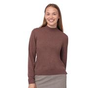 DANISH ENDURANCE Merino Wool Jumper Cashmere Blend, Premium Knit Mock Neck Sweaters for Women, Luxurious Soft Brown XL