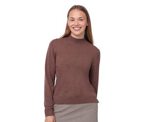DANISH ENDURANCE Merino Wool Jumper Cashmere Blend, Premium Knit Mock Neck Sweaters for Women, Luxurious Soft Brown S