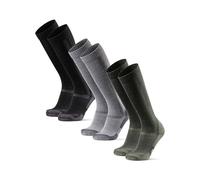 DANISH ENDURANCE Merino Wool Knee High Hiking Socks with Thick Cushioning for Men & Women, Unisex, 1 or 3 Pack, Multicolor (1xBlack, 1xLight Grey, 1xGreen), 35-38