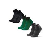 DANISH ENDURANCE Merino Wool Low Cut Hiking Socks with Lightweight Cushioning, for Men & Women, Unisex, 3 Pack, MC (1xBlack, 1xDark Green, 1xGrey), 43-47