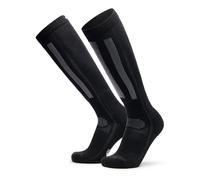 DANISH ENDURANCE Merino Wool Ski Socks, Cushioned Ski & Snowboard Socks, Thermal Knee-High Winter Socks, Unisex, Black/Dark Grey, 6-8
