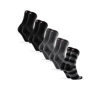 DANISH ENDURANCE Merino Wool Socks Mens, Premium Smart Mens Socks, Breathable Comfort, 3 or 5 Pack, MC (2xBlack, 2xGrey Dots, 1xGrey Stripes), 9-12