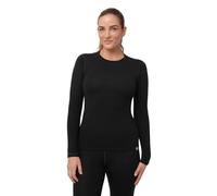 DANISH ENDURANCE Merino Wool Thermal Tops 180g/m² Midweight for Women, Extreme Warm Thermal Long Sleeve Top, Black, L