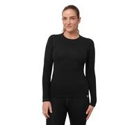 DANISH ENDURANCE Merino Wool Thermal Tops 180g/m² Midweight for Women, Extreme Warm Thermal Long Sleeve Top, Black, 2XL