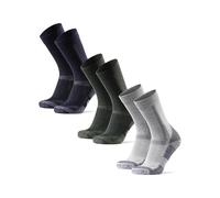 DANISH ENDURANCE Outdoor Walking Thermal Socks, Merino Wool, Premium Comfort Hiking Socks for Men & Women Unisex 3 Pack, Multicolor (Navy,Grey,Green), 6-8