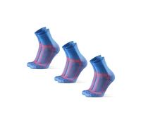 DANISH ENDURANCE Performance Running Socks for Long Distances, Cushioned Quarter Length, unisex, 3 or 5 Pack, Blue, 9-12