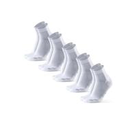 DANISH ENDURANCE Performance Running Socks for Long Distances, Cushioned Quarter Length, unisex, 3 or 5 Pack, White 5-pack, 9-12