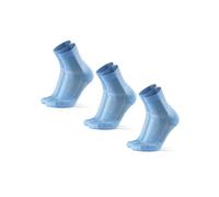 DANISH ENDURANCE Performance Running Socks for Long Distances, Cushioned Quarter Length, unisex, 3 or 5 Pack, Light Blue, 9-12