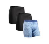 DANISH ENDURANCE Running Boxers Men, Anti Chafing Underwear, Long Leg or Regular, Sports Boxers, 3 Pack, Multicolor: 2 X Black, 1 X Blue Mosaic, XL