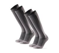DANISH ENDURANCE Running Compression Socks, Flight Socks, 21-26mmHg, for Men & Women, Unisex, 1&2 pack, Grey/Black,6-8