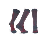 DANISH ENDURANCE Running Compression Socks, Flight Socks, 21-26mmHg, for Men & Women, Unisex, 1&2 pack, Grey/Red,6-8