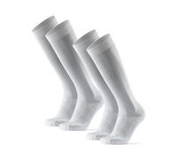 DANISH ENDURANCE Running Compression Socks, Flight Socks, 21-26mmHg, for Men & Women, Unisex, 2 Pack, White, 39-42