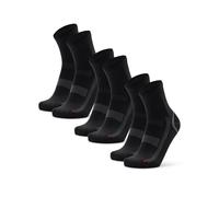 DANISH ENDURANCE Running Socks Precision-Fit, Lightweight, for Men & Women, Unisex, 3 & 5 Pack, Black/Grey, 9-12