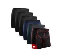 DANISH ENDURANCE Sports Boxers for Men, Dry Fit, Anti Chafing Mens Boxer Shorts Multipack, with Regular or Long Leg, 6 Pack, Multicolor (3x Black, 1x Blue, Black/Red, Green), XXL