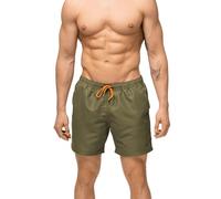 DANISH ENDURANCE Swimming Shorts Men, Quick-Dry Swim Shorts, Lightweight, with Mesh Lining, Olive Green, L