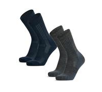 DANISH ENDURANCE Terrain Expert Pro Hiking Socks, Merino Wool, Maximum Protection, Men & Women, Unisex, 2 Pack, Multicolor (1xGrey, 1xNavy Blue), 3-5