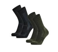 DANISH ENDURANCE Terrain Expert Pro Hiking Socks, Merino Wool, Maximum Protection, Men & Women, Unisex, 2 Pack, Multicolor (1xBlack/Grey, 1xDark Green), 6-8