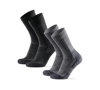 DANISH ENDURANCE Terrain Expert Pro Hiking Socks, Merino Wool, Maximum Protection, Men & Women, Unisex, 2 Pack, MC (1xBlack/Grey, 1xLight Grey), 6-8