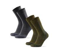 DANISH ENDURANCE Terrain Expert Pro Hiking Socks, Merino Wool, Maximum Protection, Men & Women, Unisex, 2 Pack, Multicolor (1x Moss Green, 1x Grey Mele/Grey), 39-42