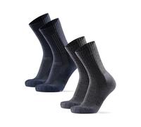 DANISH ENDURANCE Terrain Expert Pro Hiking Socks, Merino Wool, Moisture-wicking & Anti-blister Premium Walking Socks for Long Hikes, for Men & Women, Unisex, 2 Pack, Navy, Grey, 6-8