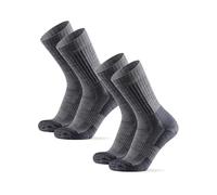 DANISH ENDURANCE Terrain Expert Pro Hiking Socks, Merino Wool, Moisture-wicking & Anti-blister Premium Walking Socks for Long Hikes, for Men & Women, Unisex, 2 Pack, Light Grey, 6-8