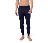 DANISH ENDURANCE Thermal Leggings Men with Optional Fly, Merino Wool Long Johns, Warm Base Layer Bottoms, Dark Navy, L