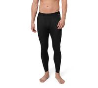 DANISH ENDURANCE Thermal Leggings Men with Optional Fly, Merino Wool Long Johns, Warm Base Layer Bottoms, Black, XXL