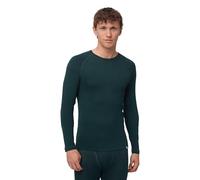DANISH ENDURANCE Thermal Top for Men, Merino Wool Base Layer Men with Optional Zipper, Warm Thermal Underwear, Dark Green, XXL