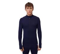 DANISH ENDURANCE Thermal Top for Men, Merino Wool Base Layer Men with Zipper, Warm Thermal Underwear, Dark Navy Halfzip, L