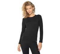DANISH ENDURANCE Thermal Tops Womens, Merino Wool Base Layer Womens, Thermal Long Sleeve Shirt for Winter, Black, S