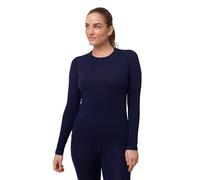 DANISH ENDURANCE Thermal Tops Womens, Merino Wool Base Layer Womens, Thermal Long Sleeve Shirt for Winter, Dark Navy, L