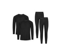DANISH ENDURANCE Thermal Underwear Mens & Womens, Base Layer Set, Long Johns and Long Sleeve Top, Unisex Black XXL