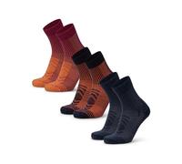DANISH ENDURANCE Walking Socks Merino Wool, Hiking Socks, for Men & Women, Unisex, 3 Pack, Multicolor (1x Navy/Orange, 1x Fuchsia/Orange, 1x Navy), 6-8