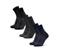 DANISH ENDURANCE Walking Socks Merino Wool Lightweight, Hiking Socks, for Men & Women, 3 Pack, Multicolour (1x Black, 1x Grey, 1x Navy), 9-12