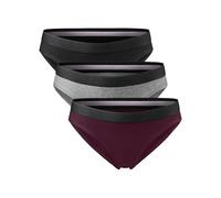 DANISH ENDURANCE Women's Knickers, Organic Cotton Underwear, Panties, Soft Ladies Pants, Comfortable Bikini Briefs, For Daily Wear, 3 or 6 Pack, Multicolour (1x Black, 1x Dark Grey, 1x Wine), L