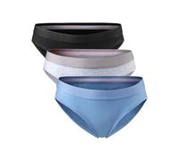 DANISH ENDURANCE Women's Knickers, Organic Cotton Underwear, Panties, Soft Ladies Pants, Comfortable Bikini Briefs, For Daily Wear, 3 or 6 Pack, Multicolour (1 X Black, 1 X Grey, 1 X Blue), M