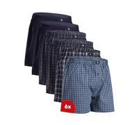 DANISH ENDURANCE Woven Boxers for Men, Cotton Boxer Shorts, Loose Fit, Multipack, 4 or 6 Pack, 6x Blue/Grey Mix, L