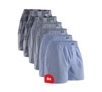 DANISH ENDURANCE Woven Boxers for Men, Cotton Boxer Shorts, Loose Fit, Multipack, 4 or 6 Pack, Assorted Blue/Stripes Mix 6 Pack, 3XL