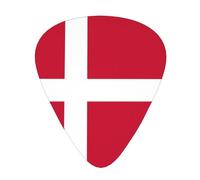 Danish flag 12 Piece Guitar Pick Set Durable Non Slip Different Sizes for Electric Guitar Acoustic Guitar Ukulele