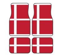 Danish Flag All Weather Car Floor Mats - to Fit Automotive Floor Mats for Cars Trucks SUV, Black