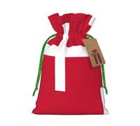 Danish Flag Christmas Bag Gifts Happy Halloween Snacks Hamper Drawstring Wedding Favor Packaging Party
