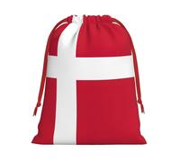 Danish Flag Christmas Drawstring Bags Gift Wrapping Bag Small Gifts Candy Jewelry Wedding Wrap Bag