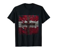 Danish Flag Cross Barbed Wire Christianity Value Graphic T-Shirt