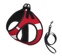 Danish Flag Dog Harness - Equipped with Reflective Straps and Quick Release Buckles - Suitable for Small Cats and Dogs