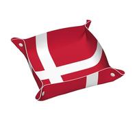 Danish Flag Double-Sided Full Print, Leather Tray, Suitable for Placing Some Small itemsã€‚