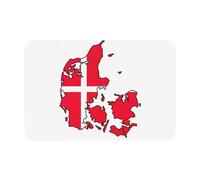 Danish Flag Map Print Bath Mat Diatomaceous Shower Mat Absorbent Rubber Mat for Shower Floor for Bathroom Non Slip