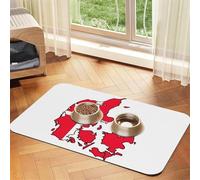 Danish Flag Map Print Cat Food Mat Pet Feeding Mat for Floor Pet Supplies Dog Water Bowl Mat Dog Essentials